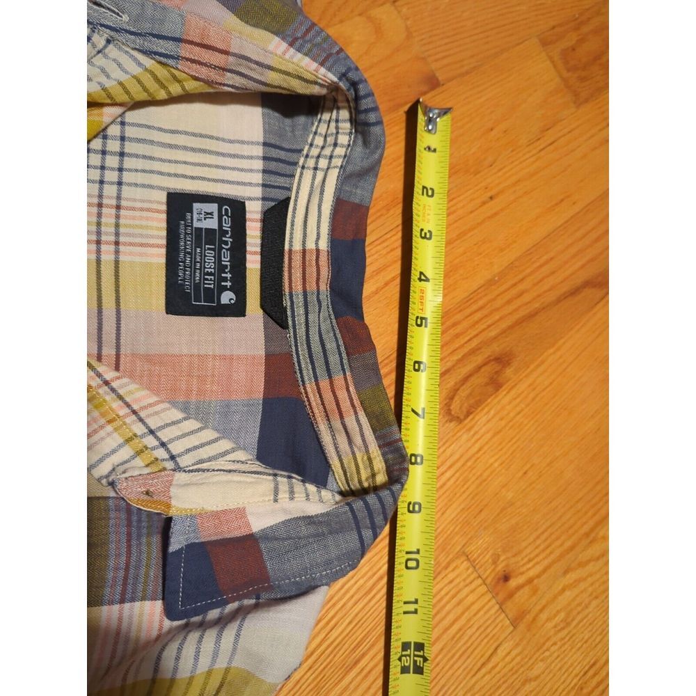 youth carhartt button short sleeve‎ plaid print short sleeve, xl, multi color - Picture 10 of 16